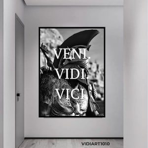Painting VENI VIDI VICI Roman Warrior,Premium Canva,Veni Vidi Vici Art,Veni Vidi Decor,Veni,Vidi,Vici,Canvas Printing,Office Home Wall Decor