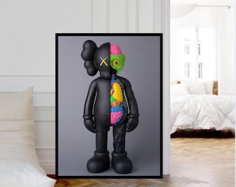 Kaws Graffiti Kunst Druck auf Leinwand: Hypebeast Decor