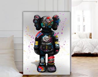 Kaws Graffiti Kunst Druck auf Leinwand: Hypebeast Decor