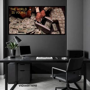 Świat należy do Ciebie – obraz na płótnie „Człowiek z blizną”: dolary Ala Pacino