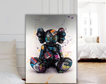 Kaws Graffiti Art Canvas Print: Hypebeast Decor