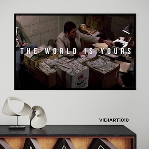 Świat należy do Ciebie – Scarface – płótno: Tony Montana z dolarami