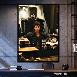 Obraz „Człowiek z blizną”: Tony Montana Al Pacino na płótnie – oprawiona dekoracja ścienna