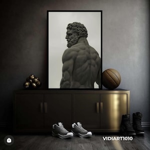 Painting with Hercules Roman,Hercules Muscles Art,Roman Art,Veni Vidi Vici,wall decor,modern wall art,bed,home,office decor,motivation