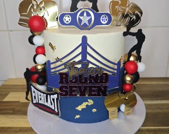 Personalised Boxing Cake Topper – Handmade by Debbie & Dave’s Design Den
