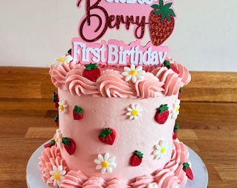 Berry First Birthday Cake Topper