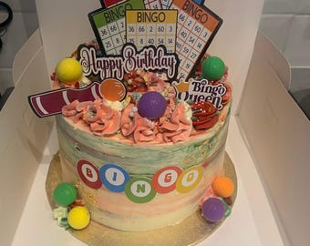 Calling  all bingo lovers. These cake toppers are for you.