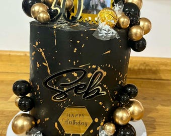 Personalised Photo Cake Topper with Custom Name & Age