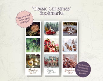 Photo Collage - Christmas Printable Bookmarks: Set of 3