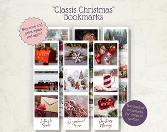 Photo Collage - Christmas Bookmarks: Set of 6 (PDF Printable)