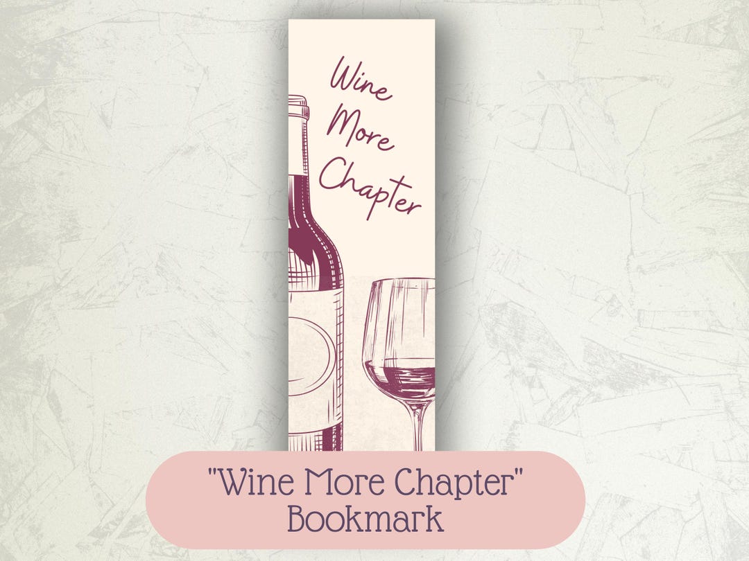 Wine Themed Printable Bookmark: Double-sided Option Included - Etsy
