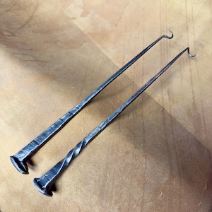 Hand Forged Railroad Spike Steak Turner / BBQ Meat Hook