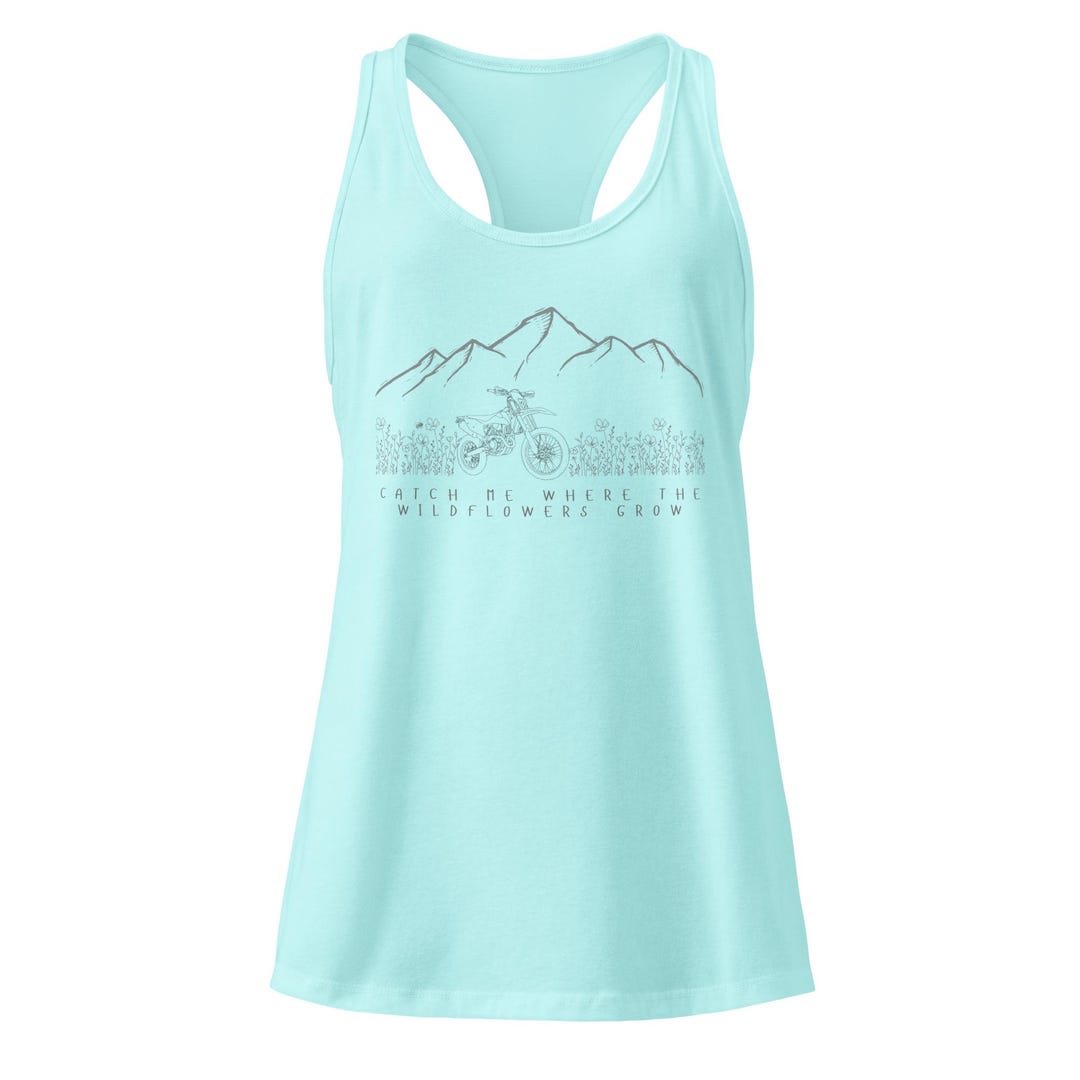 Women's Fitted Floral Moto Racerback Tank Top - Wildflowers - Etsy