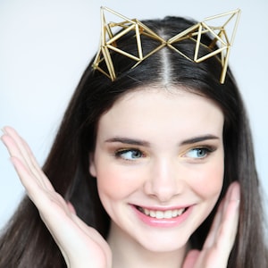 Unusual Crown, contemporary headpiece with very unique glass tubes, geometric headpiece, geometry accessory, chromostyle