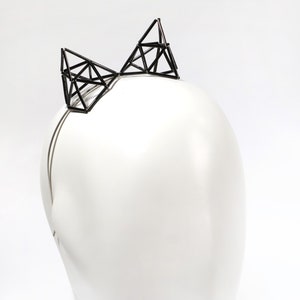 Unusual cat ears crown, contemporary headpiece with very unique glass tubes, geometric headpiece, geometry accessory, chromostyle