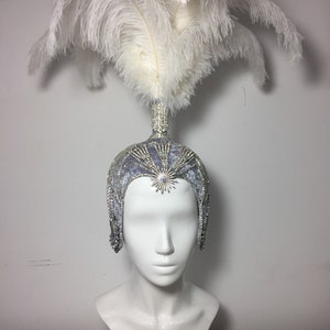 CARNEVAL, burlesque show headpiece, gatsby inspired headwear,stage design, statement hair accessory, costume design,burning man headpiece
