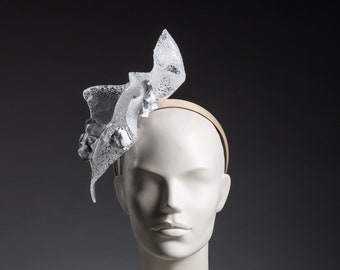 High fashion headpiece, avant-garde hat, plexiglas headpiece, fashion bride, couture accessory, costume headwear, statement hat, derby hat