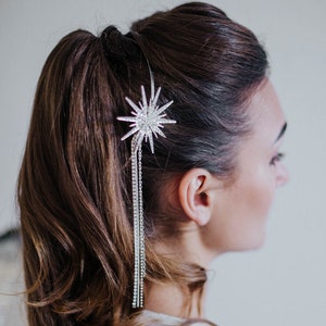 Minimalistic headpiece for a bride,bridal hair accessory, headband with stars ,wedding headpiece, bridal wreath, bridal simple accessory image 1