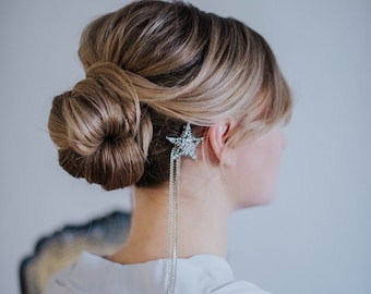 Minimalistic headpiece for a bride,bridal star accessory, headband with a sparkle ,wedding headpiece, bridal wreath, bridal simple accessory