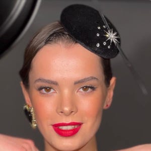 Mini cocktail hat, fascinator, occasional headwear, vintage inspired headpiece with  veiling, celestial hat, millinery hat for races