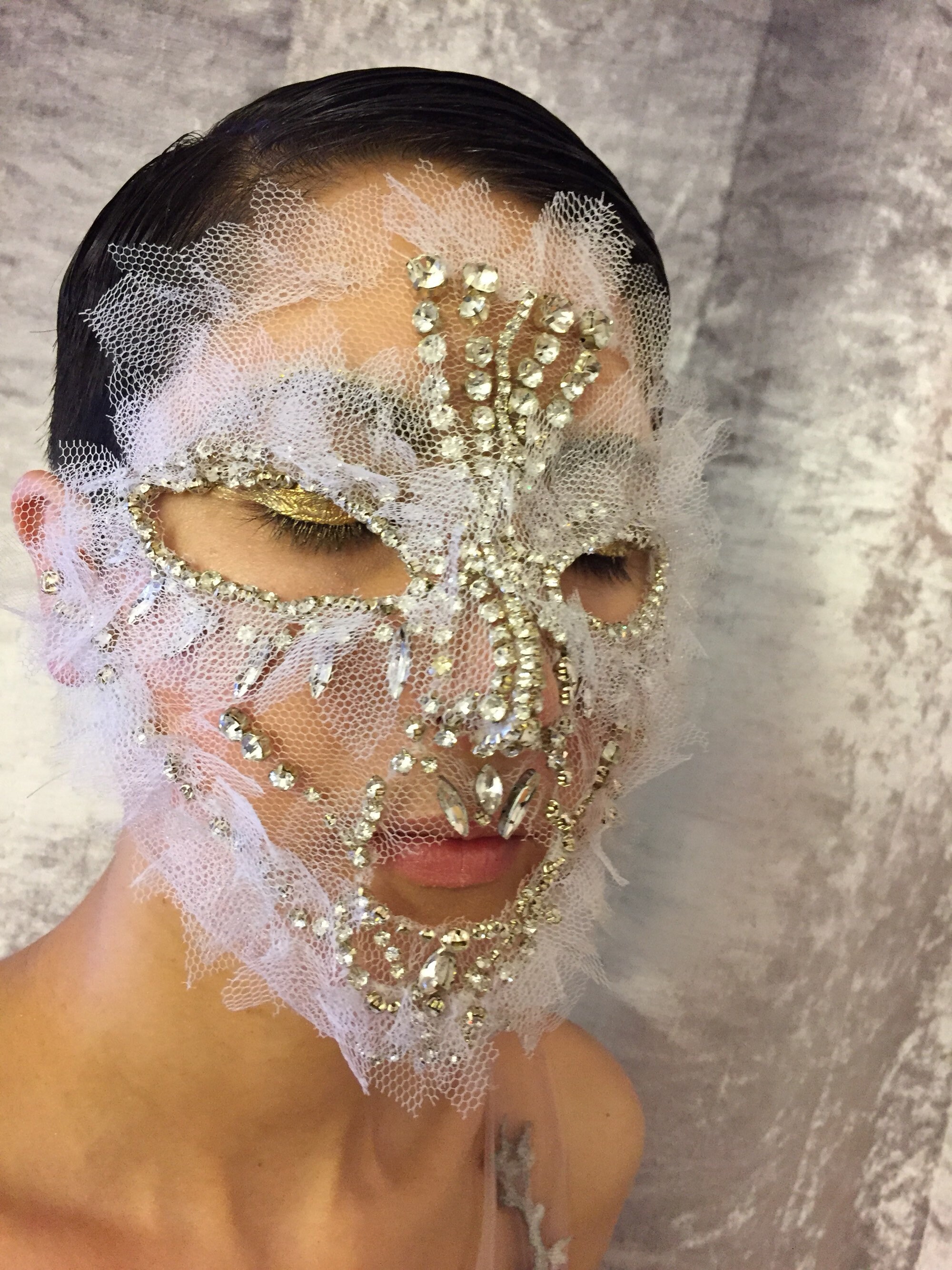 Fashion Mask Face Mask Embroideredface Covered Unusual Etsy