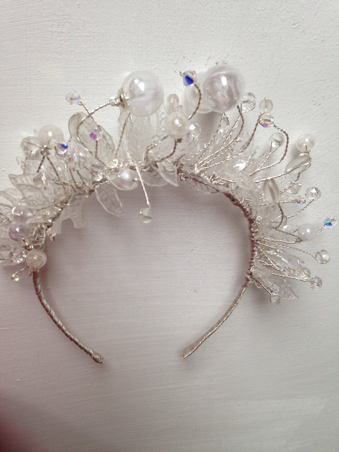 Whimsical Hand Made Crown, Bridal Hair Accessory, Wedding Tiara for ...