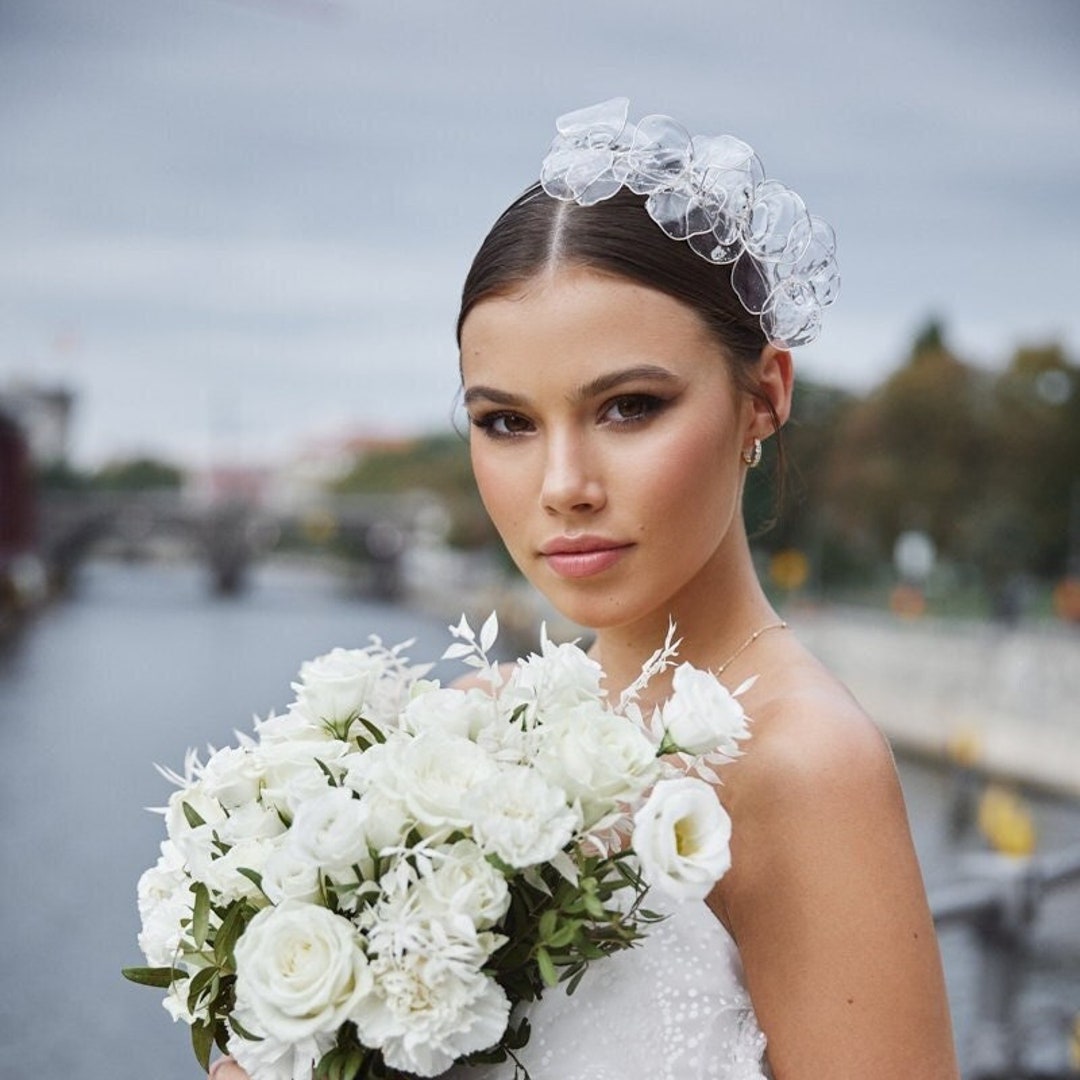 Elegante diadema nupcial para niñas imitado perla tocado corona de flores  corona de novia guirnalda cabeza aro diademas de boda joyería