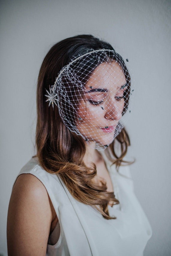 Minimalistic Celestial Headpiece for Bride, Bridal Birdcage  display picture 1