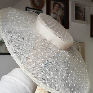 Wide brim sinamey bonnet large hat, race hat, millinery, English garden party, statement headpiece, women&#39;s summer hat