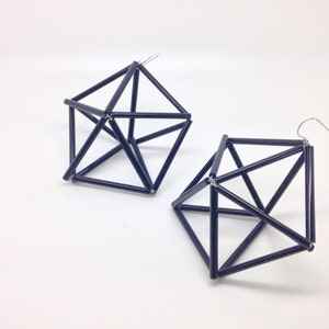 Geometric unusual bagle bead earrings, fashionable jewellry, 3D art, non-traditional chromostyle geometry modern accessories