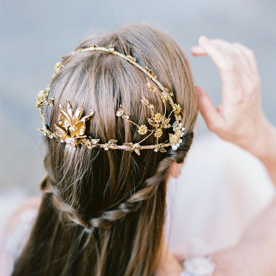 bridal headpiece back of head