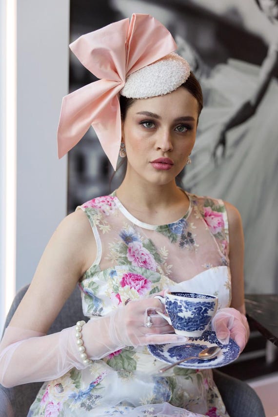 Elegant Pink Hat with Bow elegant-pink-hat-with-large-  main image 4