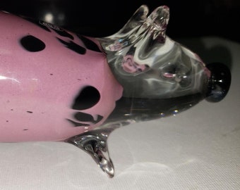 Heavy art glass pig made in Malta excellent condition