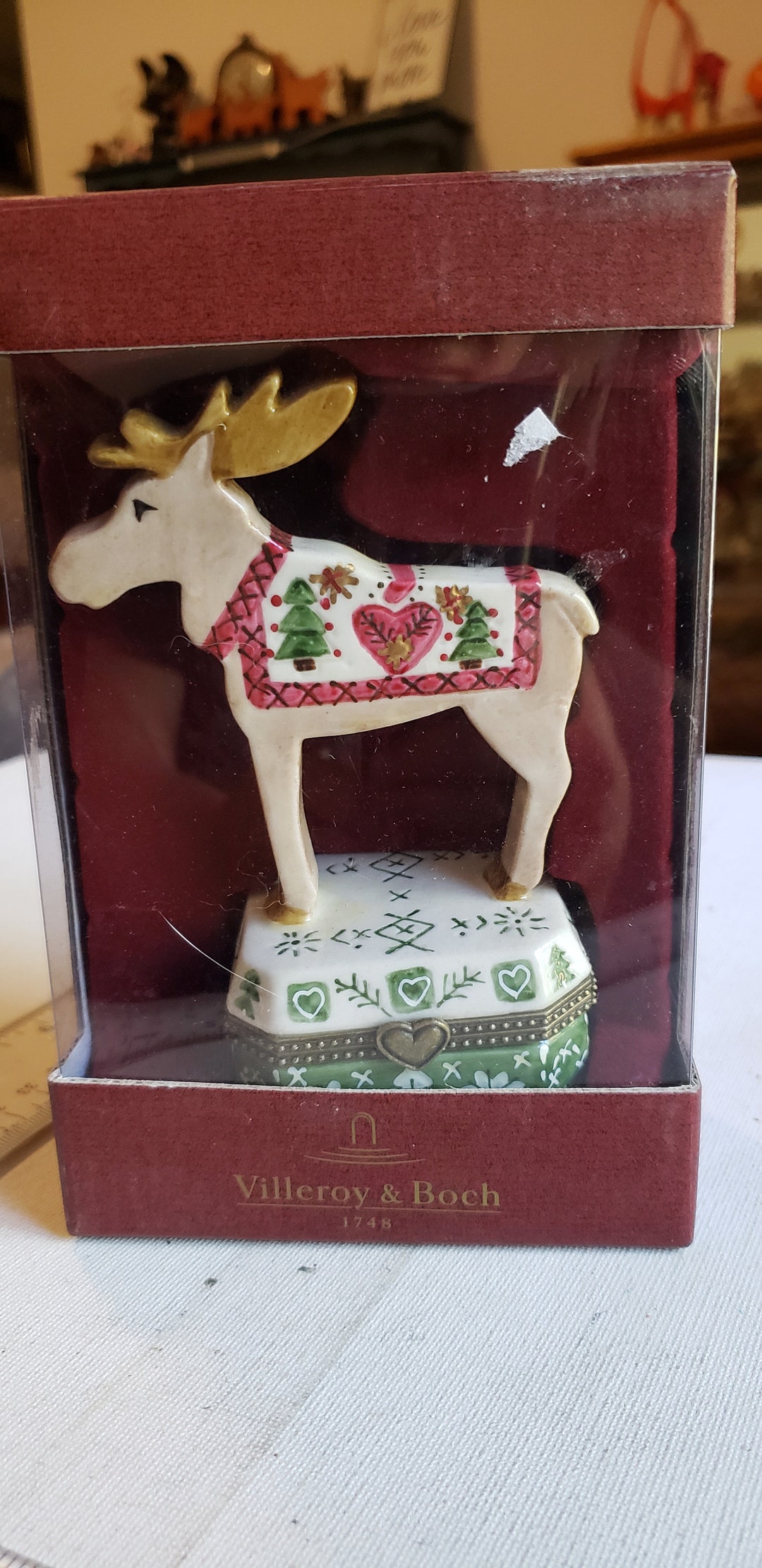 Villeroy and Boch Christmas Ornament Trinket Box Reindeer Etsy