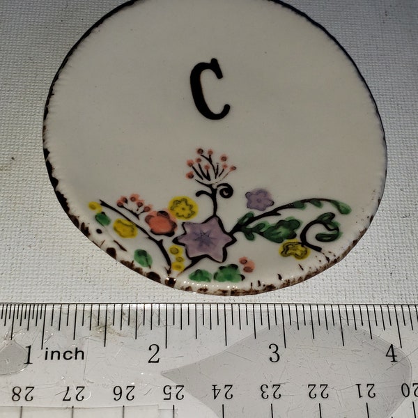 Tiny ceramic trinket dish letter C Anthropologie excellent condition