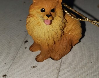 Tiny Pomeranian dog Christmas ornament excellent condition