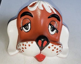 Ceramic hand painted dog eyeglass holder excellent condition