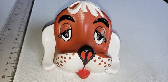 Ceramic hand painted dog eyeglass holder excellen… - image 1