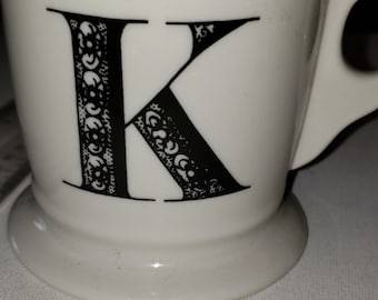 Anthropologie coffee mug Letter K excellent condition