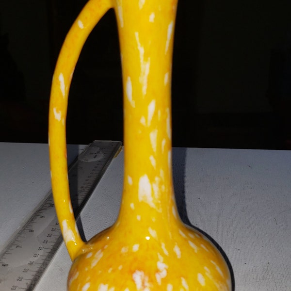 MCM pitcher vase orange and yellow ceramic excellent condition