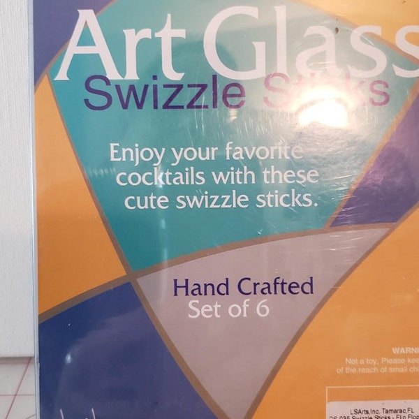 Art glass swizzle sticks new in box excellent condition