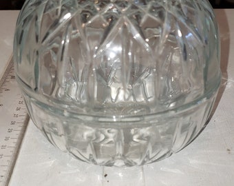 Homco 2 piece round clear fairy light candle holder excellent condition