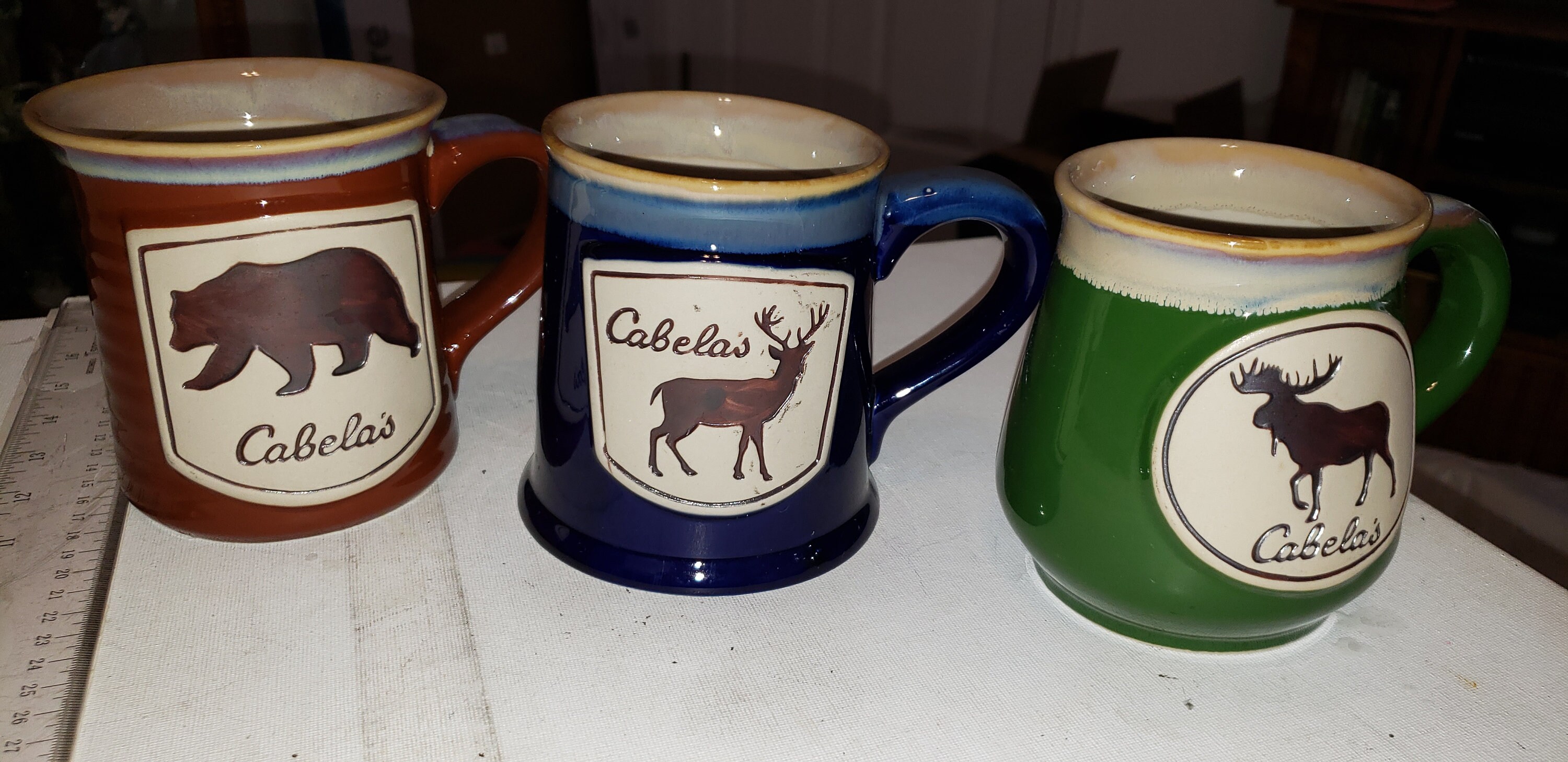 Set of 3 Heavy Cabelas Coffee Mugs Moose, Deer, Bear Excellent Condition -  Etsy