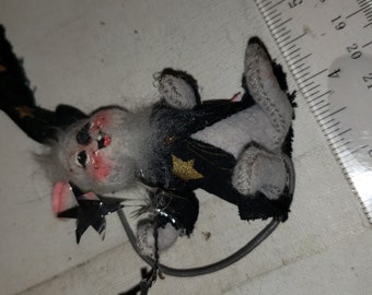 Anna Lee tiny wizard mouse Halloween decor good condition