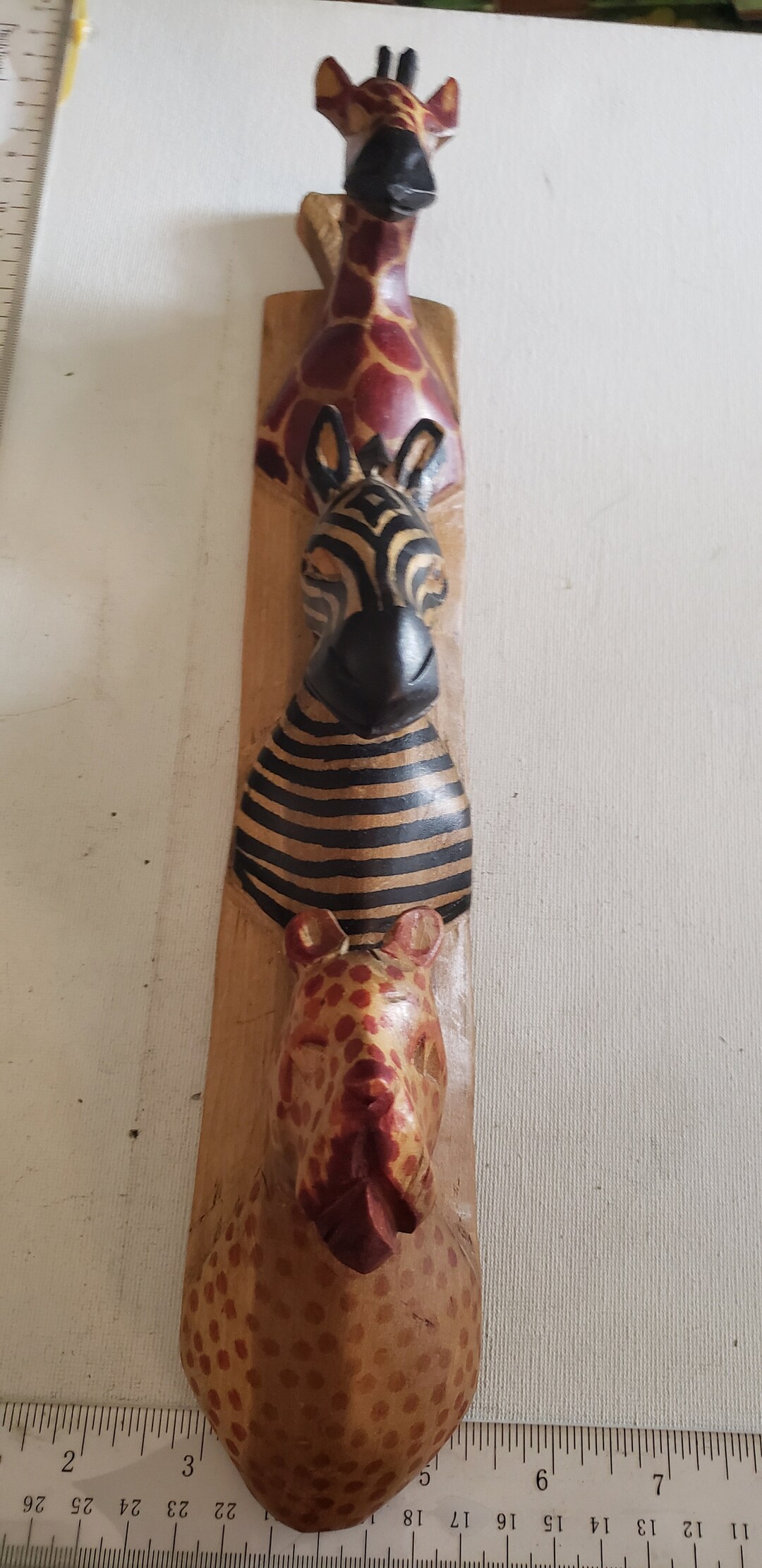 Hand Carved Wood Animal Hooks Kenya Excellent Condition Etsy