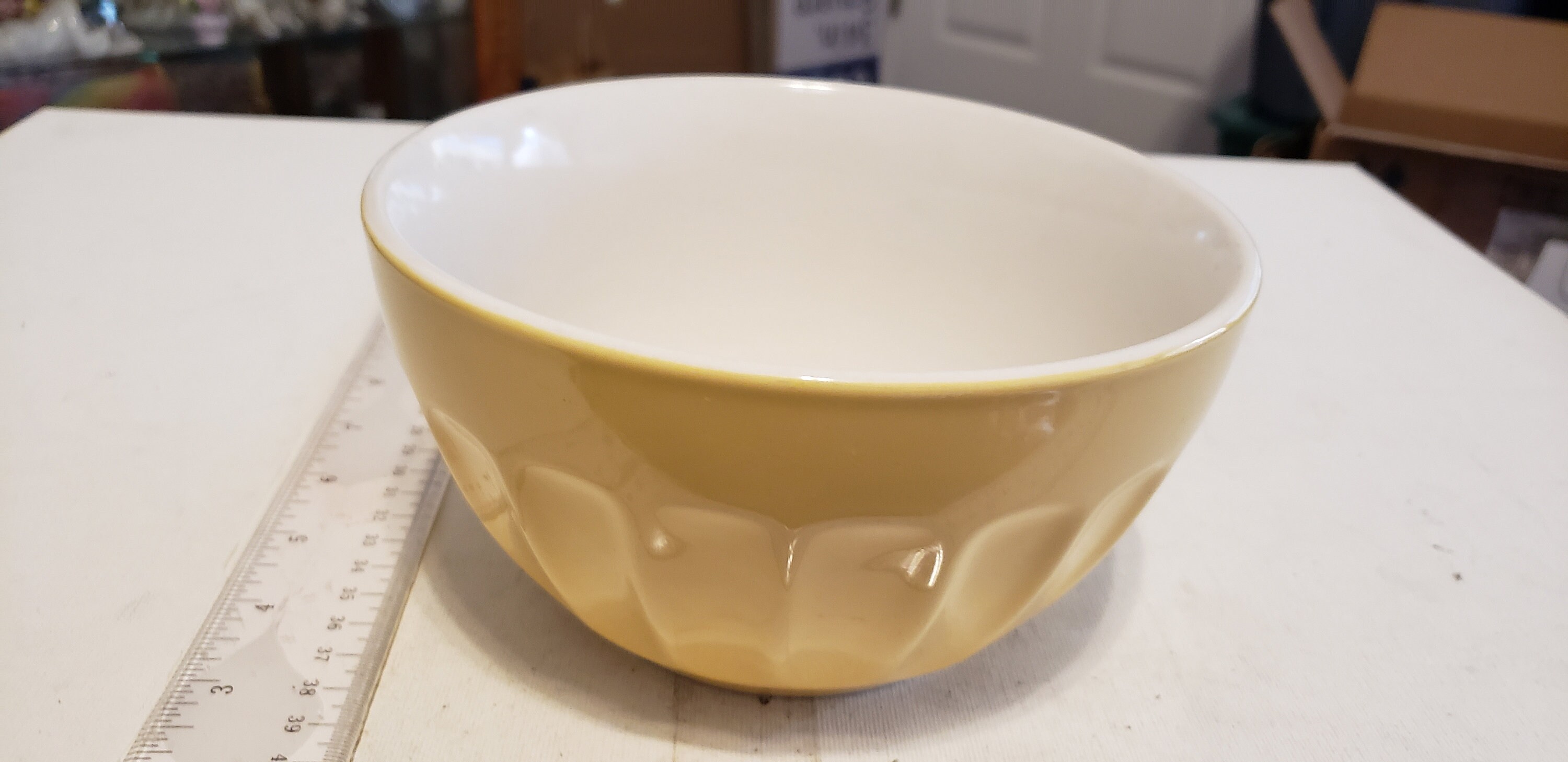 Williams Sonoma Yellow Mixing Bowl Ceramic Excellent Condition