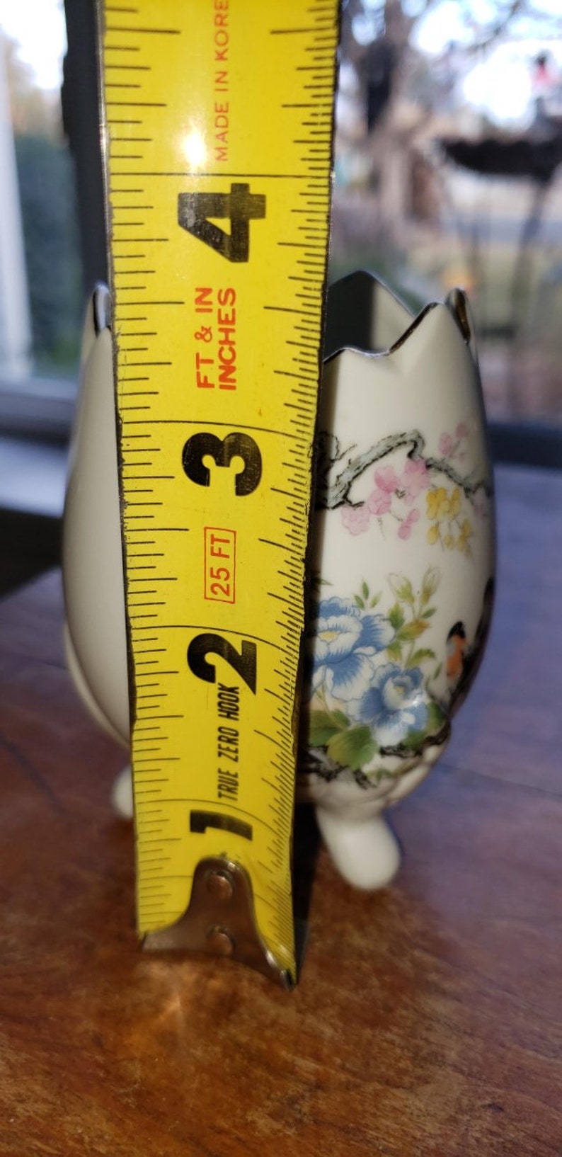 Vintage small cracked egg planter birds Japan excellent condition