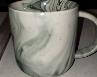 Green marbled coffee mug World Market ceramic excellent condition