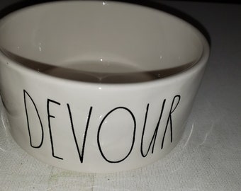 Rae Dunn Dog Dish DEVOUR Magenta Excellent Condition Etsy