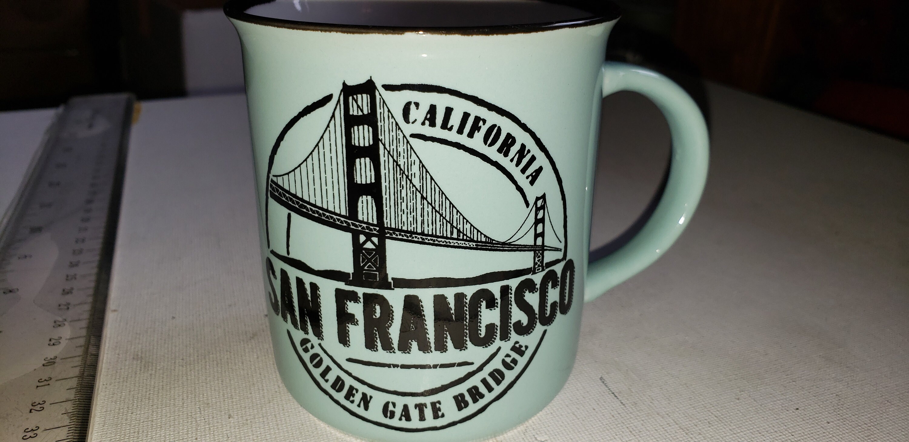 Blue Ceramic Kitchen Chic San Francisco Mug Excellent Condition - Etsy